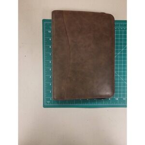 Day-Timer Folio Binder Organizer Brown Leather Zip‎ Closure Planner Agenda